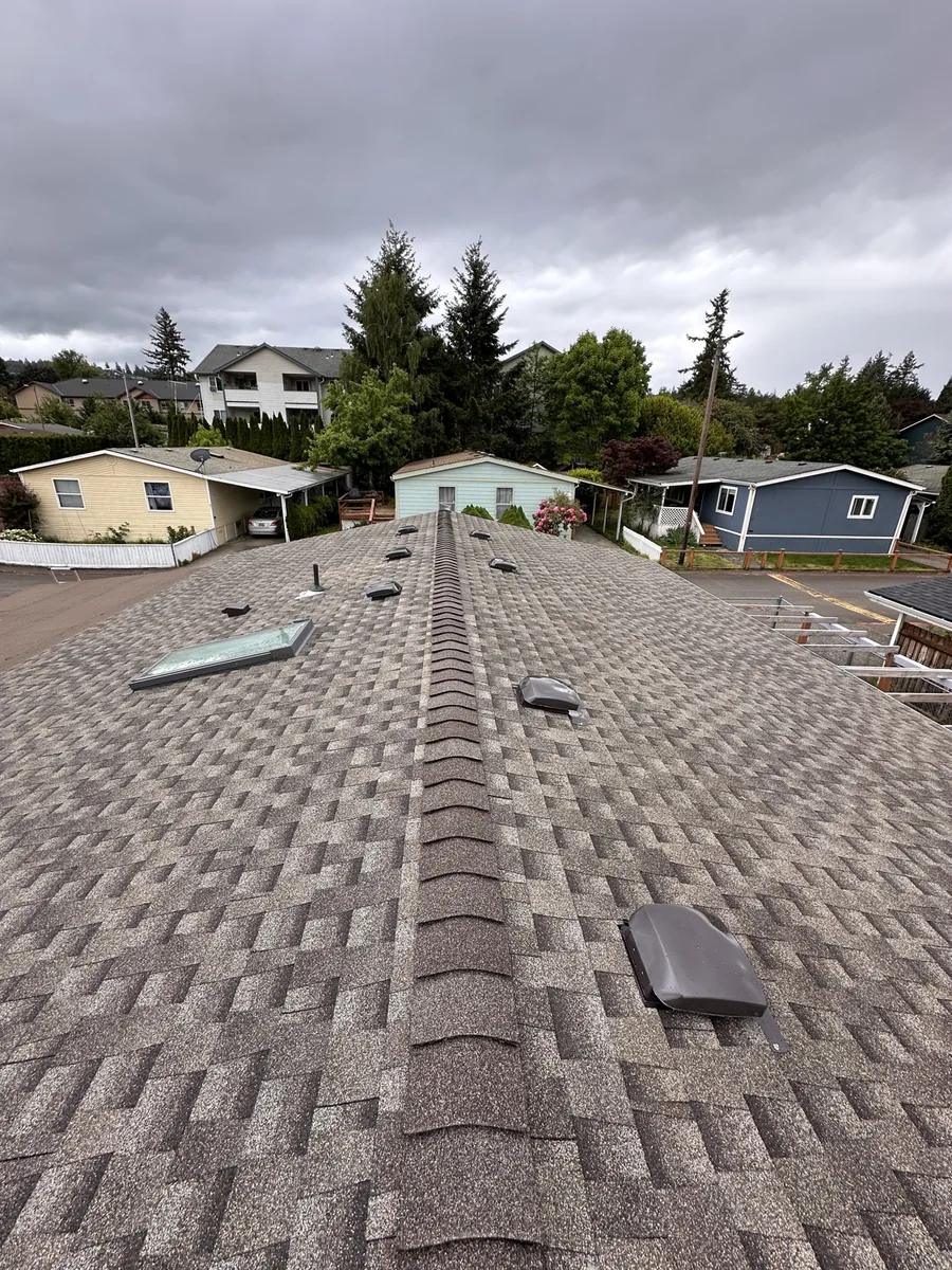 Final walkthrough on new shingle roof installation, SE Foster Rd, Portland OR 97236