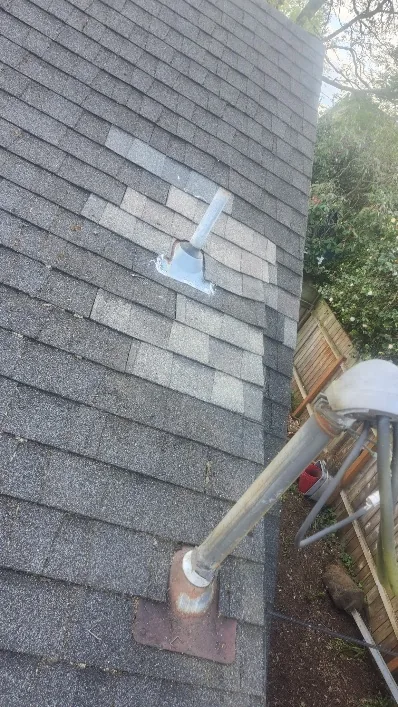 Pipe vent flashing repair on shingle roof, Portland OR